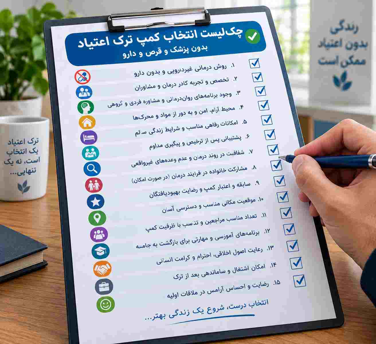 چک‌لیست انتخاب کمپ ترک اعتیاد
